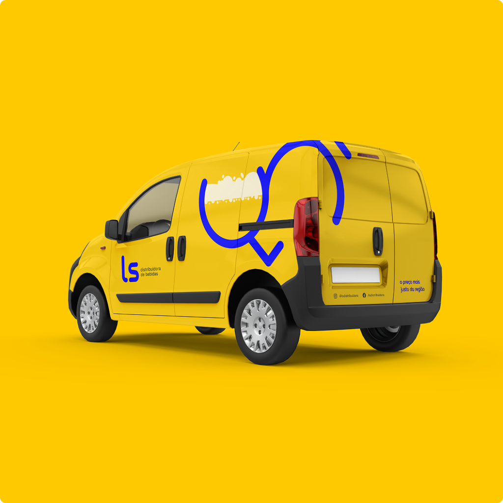 Imagem que ilustra um design de identidade visual para empresas. Representada pela LS Distribuidora de Bebidas
