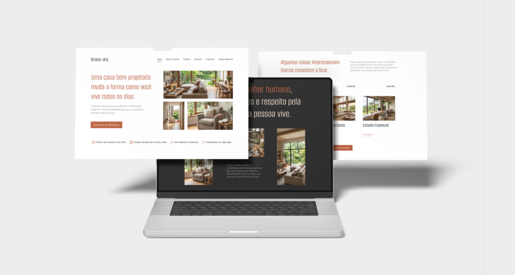 Imagem que ilustra um design de sites para empresas. Representada pela Brasa Arquitetura.